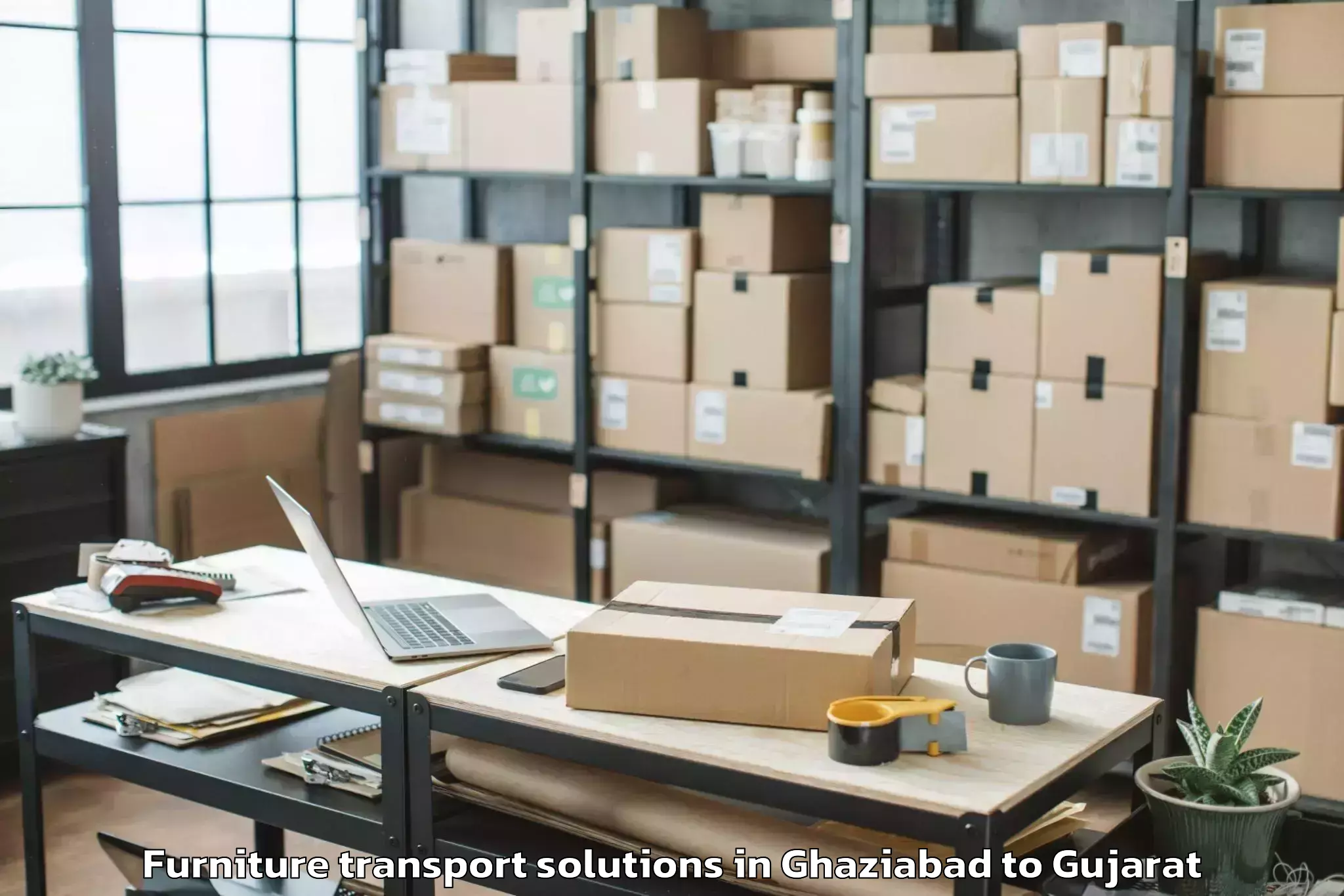 Reliable Ghaziabad to Vansda Furniture Transport Solutions